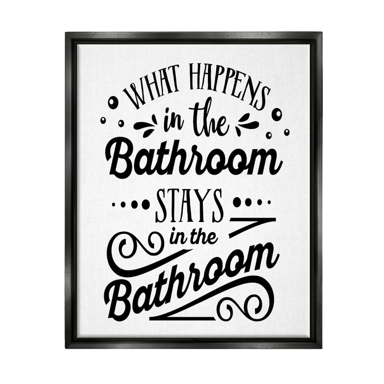 Stupell Industries What Happens In Bathroom Silly Decorated Typography Floater Framed Art
